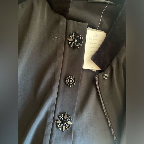 Susan Graver Artisan Bomber Jacket  Womens  Size 16 Peachskin Statement Button - Picture 10 of 14